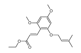 ethyl (E)-3-(2,4-dimethoxy-6-((3-methylbut-2-en-1-yl)oxy)phenyl)acrylate结构式