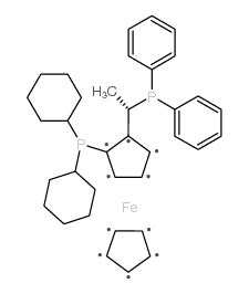 (S)-1-[(Rp)-2-(二环己基膦)二茂铁基乙基]二苯基膦结构式