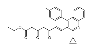 (E)-7-[2-cyclopropyl-4-(4-fluoro-phenyl)-quinolin-3-yl]-3,5-dioxo-hept-6-enoic acid ethyl ester Structure