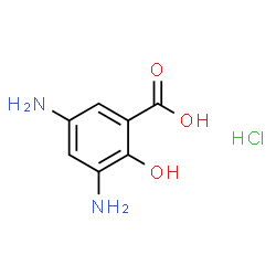 3,5-二氨基-2-羟基苯甲酸盐酸盐结构式