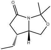 (7R,7AS)-7-乙基-3,3-二甲基-六氢吡咯并[1,2-C][1,3]噁唑-5-酮结构式