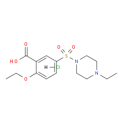 2-乙氧基-5-(4-乙基哌嗪-1-磺酰基)苯甲酸盐酸盐结构式