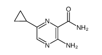 3-amino-6-cyclopropyl-pyrazine-2-carboxylic acid amide Structure