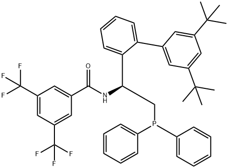 N-[(1S)-1-[3',5'-Bis(1,1-dimethylethyl)[1,1'-biphenyl]-2-yl]-2-(diphenylphosphino)ethyl]-3,5-bis(trifluoromethyl)-benzamide Structure