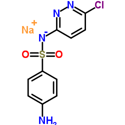 磺胺氯哒嗪钠(SPDZ)：N-(6-氯-3-哒嗪)-4-氨基苯磺酰氨基一水合物结构式