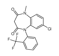 7-Chloro-1-methyl-5-[2-(trifluoromethyl)phenyl]-1H-1,5-benzodiazepine-2,4(3H,5H)-dione structure