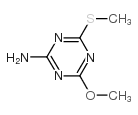 2-氨基-4-甲氧基-6-(甲基硫代)-1,3,5-三嗪结构式