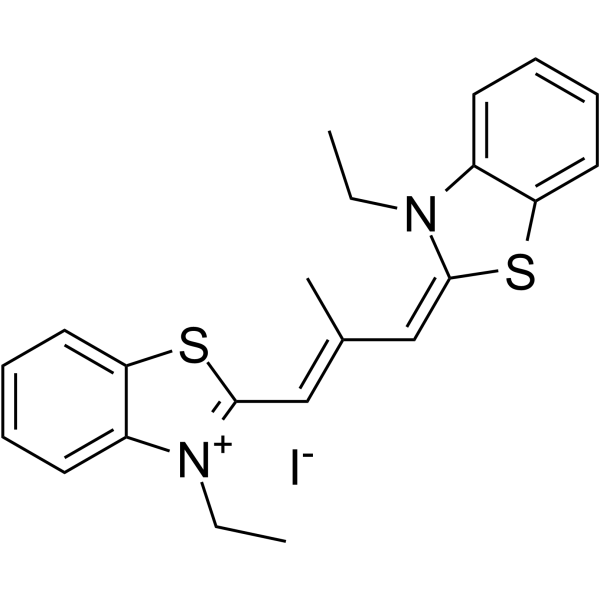 3,3'-Diethyl-9-methylthiacarbocyanine iodide Structure