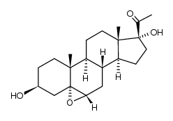 5,6α-epoxy-3β,17-dihydroxy-5α-pregnan-20-one结构式
