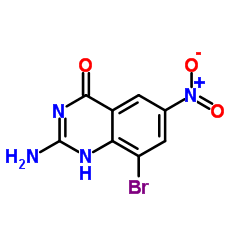 2-Amino-8-bromo-6-nitro-4(1H)-quinazolinone Structure