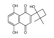 2-(1-hydroxy-2,2-dimethylcyclobutyl)-5,8-dihydroxy-1,4-naphthoquinone结构式
