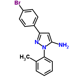 3-(4-BROMOPHENYL)-1-O-TOLYL-1H-PYRAZOL-5-AMINE结构式