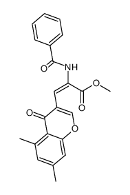 Methyl-2-benzamido-3-(5,7-dimethylchromon-3-yl)acrylat结构式