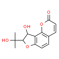 (8S,9R)-8,9-Dihydro-9-hydroxy-8-(1-hydroxy-1-methylethyl)-2H-furo[2,3-h]-1-benzopyran-2-one Structure