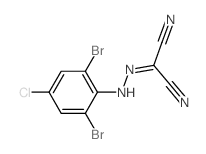 Propanedinitrile,2-[2-(2,6-dibromo-4-chlorophenyl)hydrazinylidene]- Structure