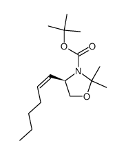 tert-butyl (4R)-4-[(Z)-1-hexenyl]-2,2-dimethyl-1,3-oxazolane-3-carboxylate结构式
