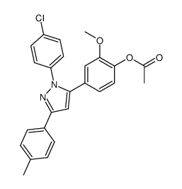 4-(1-(4-chlorophenyl)-3-(p-tolyl)-1H-pyrazol-5-yl)-2-methoxyphenyl acetate Structure