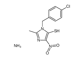 1-(4-chlorobenzyl)-2-methyl-4-nitro-1H-imidazole-5-thiol, ammonia salt结构式