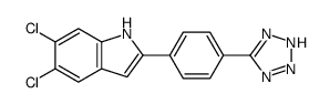 5,6-dichloro-2-[4-(2H-tetrazol-5-yl)phenyl]-1H-indole Structure