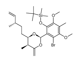 (3-bromo-4,6-dimethoxy-5-methyl-2-((2R,5S,6R)-5-methyl-4-methylene-6-((S)-3-methylpent-4-en-1-yl)-1,3-dioxan-2-yl)phenoxy)(tert-butyl)dimethylsilane结构式