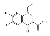 1-ethyl-6-fluoro-1,4-dihydro-7-hydroxy-4-oxo-1,8-naphthyridine-3-carboxylic acid Structure