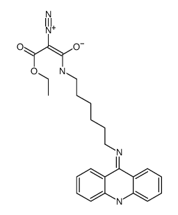 (E)-3-[6-(acridin-9-ylamino)hexylamino]-2-diazonio-1-ethoxy-3-oxoprop-1-en-1-olate结构式