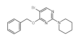 4-苄氧基-5-溴-2-(1-哌啶)嘧啶结构式