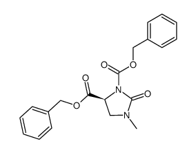 benzyl (4S)-3-(benzyloxycarbonyl)-1-methyl-2-oxoimidazolidine-4-carboxylate结构式