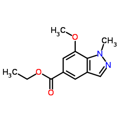 乙基7-甲氧基-1-甲基-1H-吲唑-5-羧酸甲酯结构式