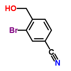 3-溴-4-(羟基甲基)苯甲腈结构式