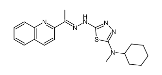 methyl 2-quinolyl ketone 2-<(N-cyclohexyl-N-methyl)amino> <1,3,4-thiadiazol-5-yl>hydrazone结构式