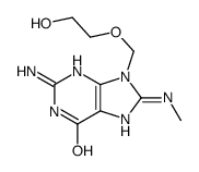 2-amino-9-(2-hydroxyethoxymethyl)-8-(methylamino)-3H-purin-6-one结构式