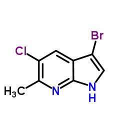 3-溴-5-氯-6-甲基-7-氮杂吲哚结构式