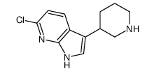 6-氯-3-(3-哌啶基)-1H-吡咯并[2,3-B]吡啶结构式