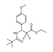 (R)-ethyl-3-((R)-1,1-dimethylethylsulfinamido)-2,2-difluoro-3-(4-methoxyphenyl)propanoate结构式