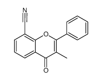 3-methyl-4-oxo-2-phenyl-4H-chromene-8-carbonitrile结构式