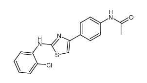 4-(4'-acetamido-phenyl)-2-(o-chlorophenylamino)-thiazole结构式