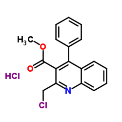METHYL 2-(CHLOROMETHYL)-4-PHENYLQUINOLINE-3-CARBOXYLATE HYDROCHLORIDE Structure