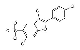 3,6-dichloro-2-(4-chlorophenyl)-1-benzofuran-5-sulfonyl chloride Structure