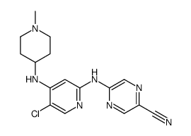 5-[[5-chloro-4-[(1-methylpiperidin-4-yl)amino]pyridin-2-yl]amino]pyrazine-2-carbonitrile Structure