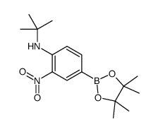 4-(N-叔丁基氨基)-3-硝基苯硼酸频那醇酯结构式