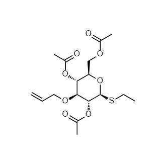 (2R,3R,4S,5R,6S)-2-(乙酰氧基甲基)-4-(烯丙氧基)-6-(乙硫基)四氢-2H-吡喃-3,5-二乙酸二酯结构式