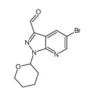 5-bromo-1-(tetrahydro-2H-pyran-2-yl)-1H-pyrazolo[3,4-b]pyridine-3-carbaldehyde structure