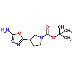 2-Methyl-2-propanyl 3-(5-amino-1,3,4-oxadiazol-2-yl)-1-pyrrolidinecarboxylate结构式
