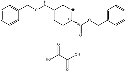 (2S)-5-Benzyloxyaminopiperidin-2-carboxylic acid benzyl ester oxalic acid salt结构式