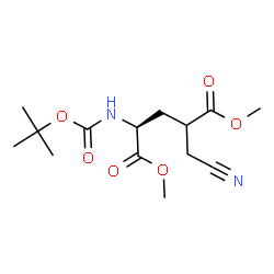 (2S)-二(2-((叔丁氧基羰基)氨基)-4-(氰基甲基)戊二酸二甲酯结构式