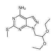 4-amino-6-methylthio-1-(2',2'-diethoxyethyl)-1H-pyrazolo(3,4-d)pyrimidine Structure