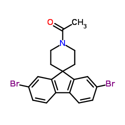 1-(2,7-二溴螺[芴-9,4'-哌啶]-1'-基)乙酮结构式