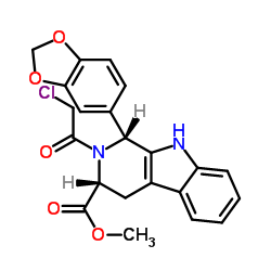 (1R,3R)-1-(1,3-苯并二氧戊环-5-基)-2-(氯乙酰基)-2,3,4,9-四氢-1H-吡啶并[3,4-b]吲哚-3-羧酸甲酯结构式