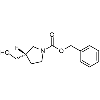 (3R)-3-氟-3-(羟甲基)吡咯烷-1-羧酸苄酯结构式